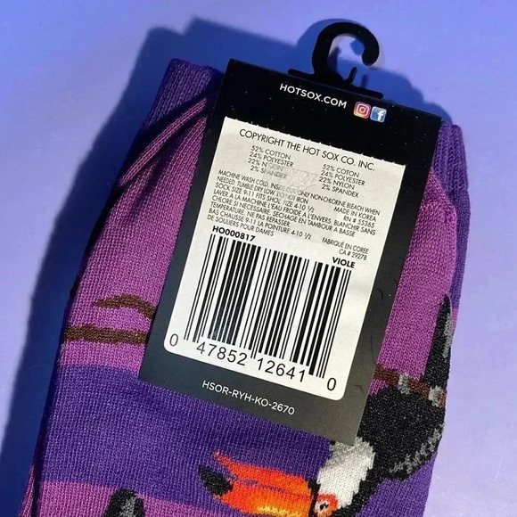 HotSox Toucan Stripe Violet Socks - Picture 7 of 7